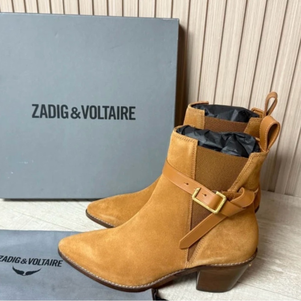 Zadig & Voltaire Leather & Suede Ankle Boots-Size 9 New with Dust Bag and Box.